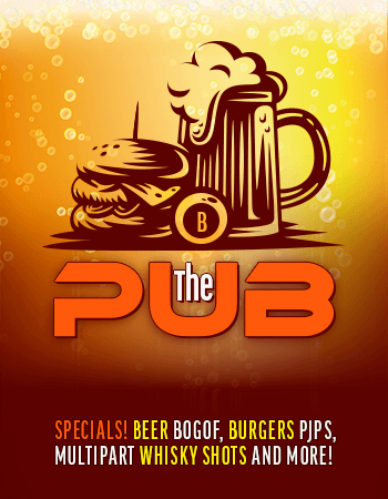 The Pub – Open Daily – 10pm EST